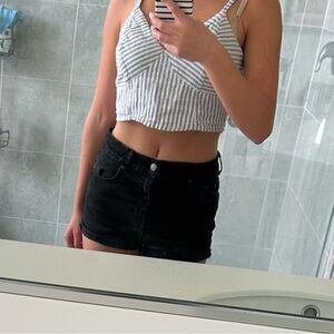 Black Garage Jean Shorts